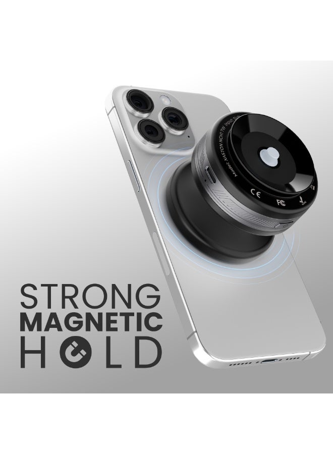 اكساستون شاحن سيارة لاسلكي مغناطيسي من مع شحن سريع بقوة 15 واط، وحامل هاتف 2 في 1 مع شحن مغناطيسي وسلكي، وحامل سيارة دوار 360 درجة، وحامل هاتف آمن، متوافق مع هواتف iPhone وSamsung الذكية (أسود، NCH17W) - Image 5